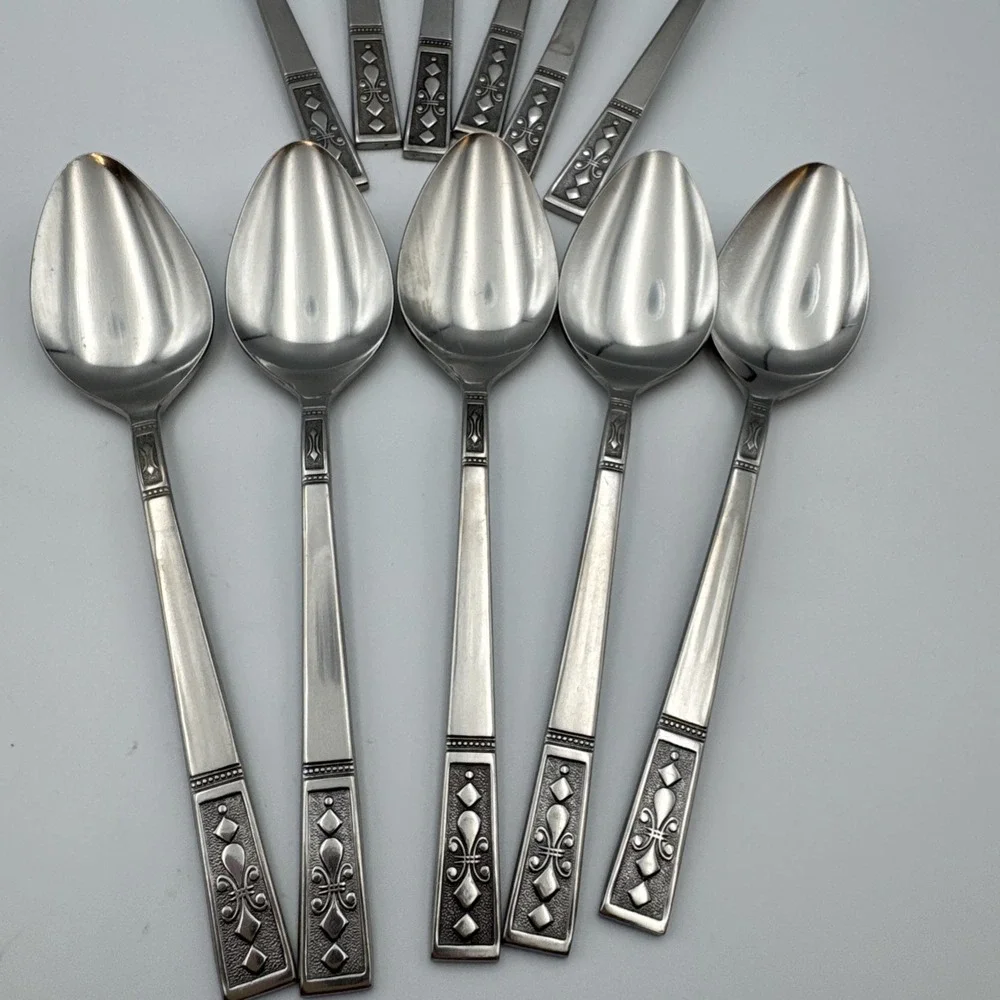 MCM Set 11 Teaspoons By Interpur Cortina Stainless Flatware Made in Japan